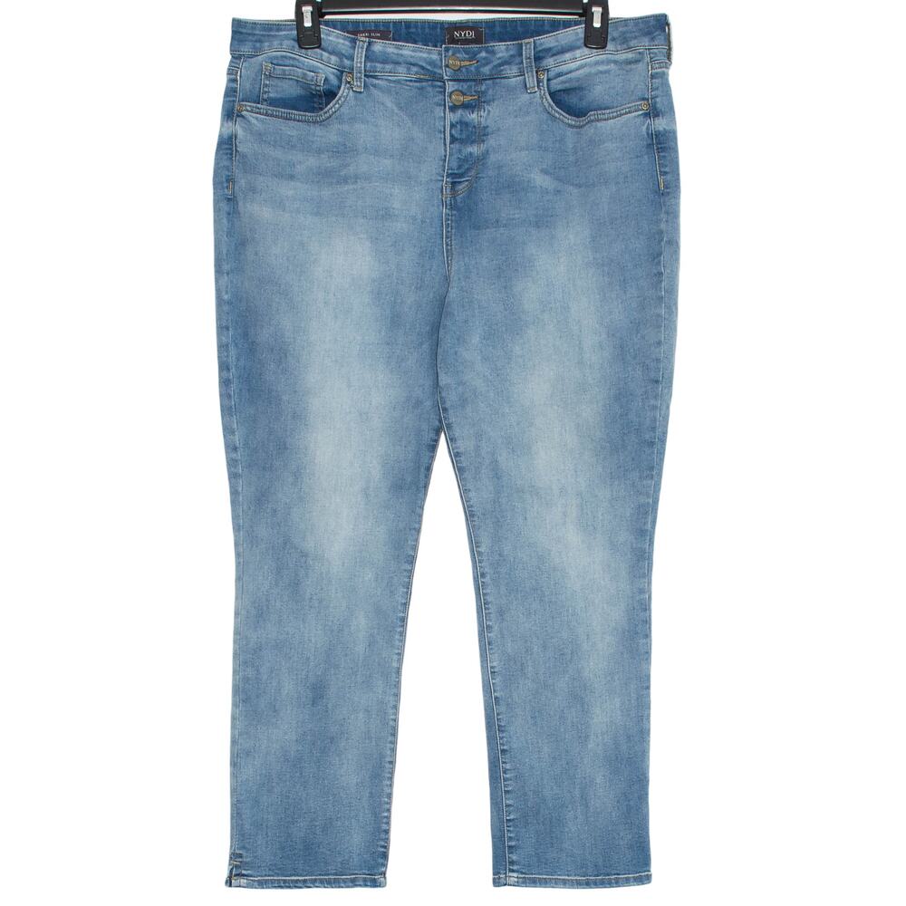 NYDJ Jeans Sheri Slim Casual Comfort Minimalist Versatile Lift Tuck Blue Plus 16